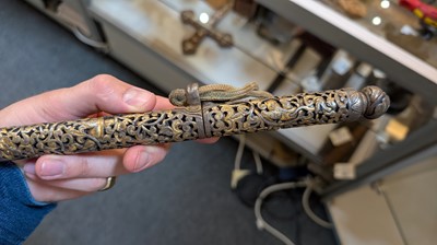Lot 426 - Three gilt-iron pen cases