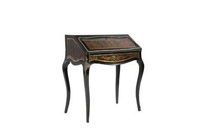 Lot 479 - A Napoleon III ebonised, brass and boulle work bureau de dame