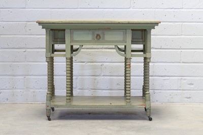 Lot 73 - An Aesthetic Movement mahogany desk