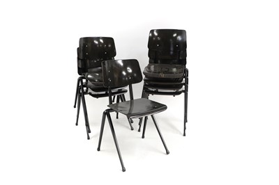Lot 499 - A set of seven Dutch 'S17' stacking chairs