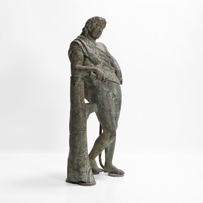 Lot 53 - A grand tour bronze figure of 'Resting Satyr' after Praxiteles