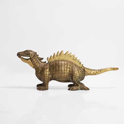 Lot 20 - A pair of large dinosaur brass nutcrackers