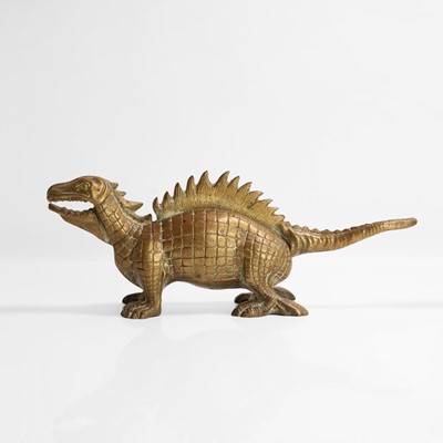 Lot 20 - A pair of large dinosaur brass nutcrackers