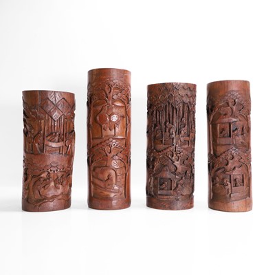 Lot 345 - Four bamboo brush pots