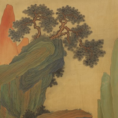 Lot 372 - A set of four painted panels