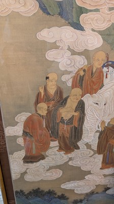 Lot 372 - A set of four painted panels