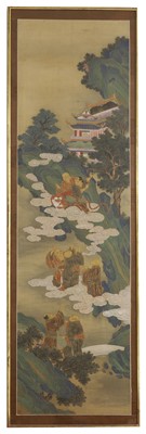 Lot 372 - A set of four painted panels