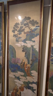 Lot 372 - A set of four painted panels