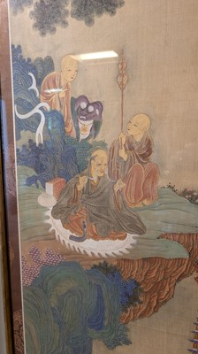 Lot 372 - A set of four painted panels