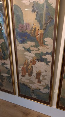 Lot 372 - A set of four painted panels