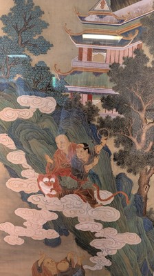 Lot 372 - A set of four painted panels