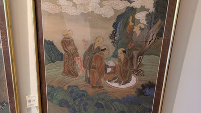 Lot 372 - A set of four painted panels