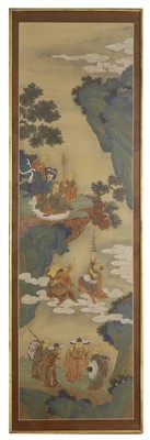 Lot 372 - A set of four painted panels