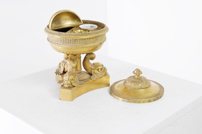 Lot 40 - A Regency-style gilt-metal inkstand