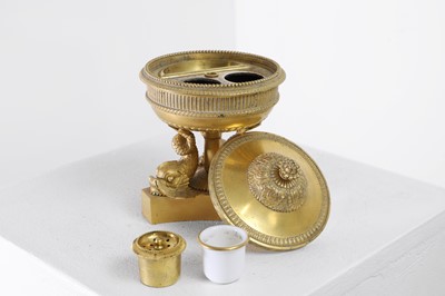 Lot 40 - A Regency-style gilt-metal inkstand