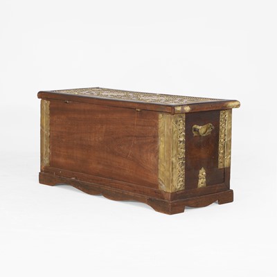 Lot 70 - A hardwood and brass-mounted storage chest