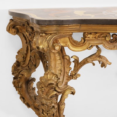 Lot 111 - A giltwood and gesso console table