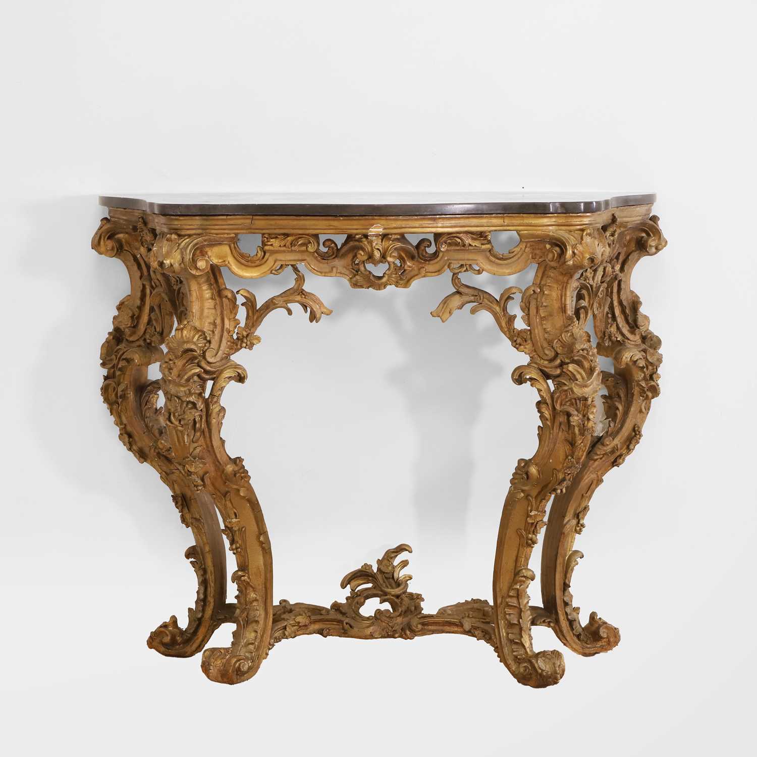 Lot 111 - A giltwood and gesso console table