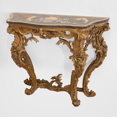 Lot 111 - A giltwood and gesso console table