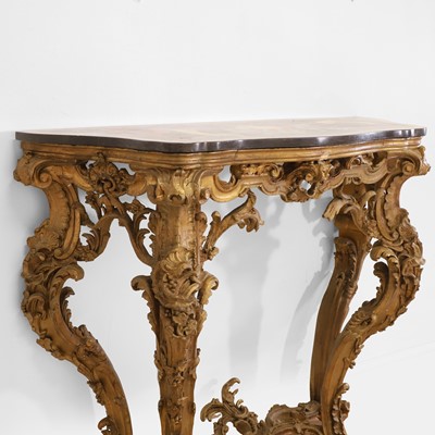 Lot 111 - A giltwood and gesso console table