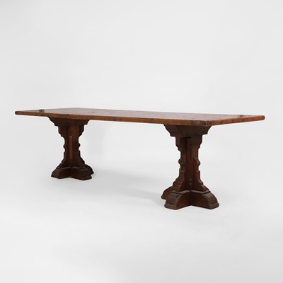 Lot 378 - A Gothic-style oak refectory table