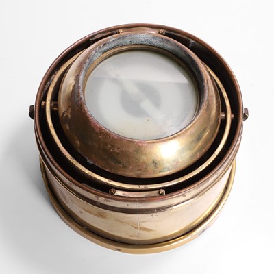 Lot 202 - A gimballed brass ship's compass