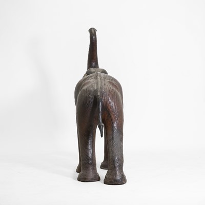 Lot 13 - A large leather elephant