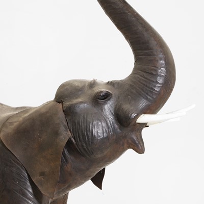 Lot 13 - A large leather elephant