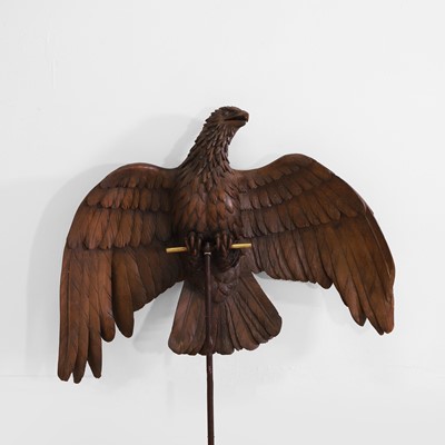 Lot 623 - A carved walnut model of an eagle