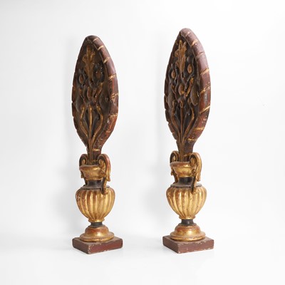Lot 11 - A pair of carved giltwood finials