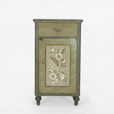 Lot 496 - A painted pot cupboard in the manner of Duncan Grant
