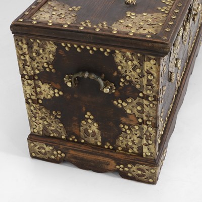 Lot 69 - An brass-mounted storage chest