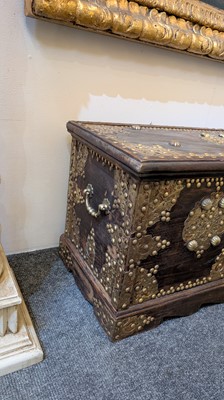 Lot 69 - An brass-mounted storage chest