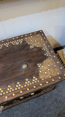 Lot 69 - An brass-mounted storage chest