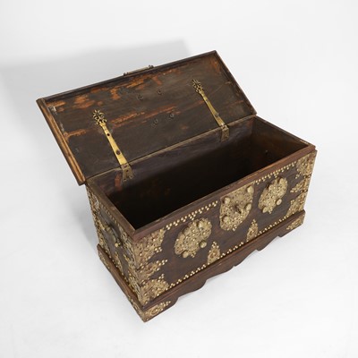 Lot 69 - An brass-mounted storage chest
