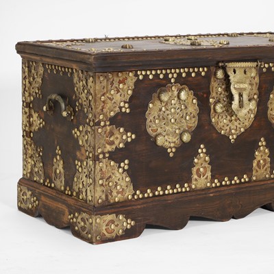 Lot 69 - An brass-mounted storage chest