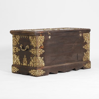 Lot 69 - An brass-mounted storage chest