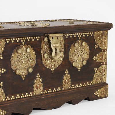 Lot 69 - An brass-mounted storage chest