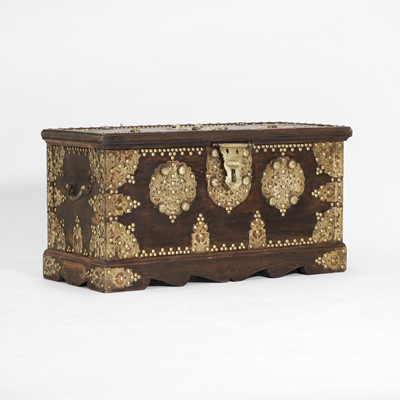 Lot 69 - An brass-mounted storage chest