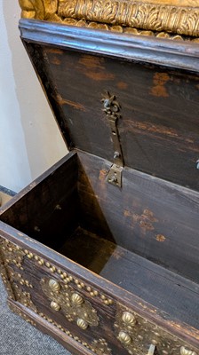 Lot 69 - An brass-mounted storage chest