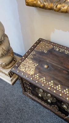 Lot 69 - An brass-mounted storage chest