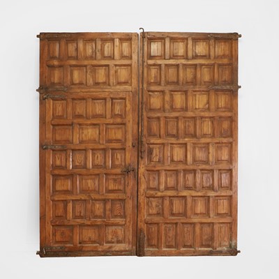 Lot 314 - A pair of very large pine panelled doors