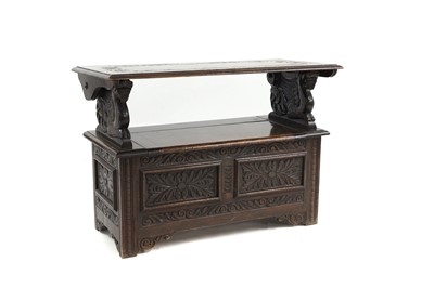 Lot 478 - An oak monks bench