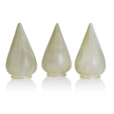Lot 117 - A group of three straw opalescent glass shades