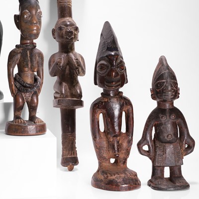 Lot 175 - A collection of ten African carved wood figures