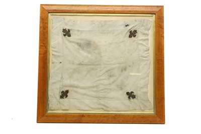 Lot 163 - A framed silk handkerchief
