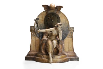 Lot 168 - A large Austrian Goldscheider stoneware clock