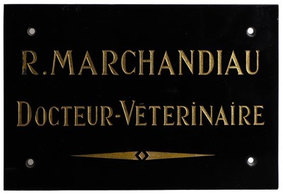 Lot 453 - A French vitrolite sign