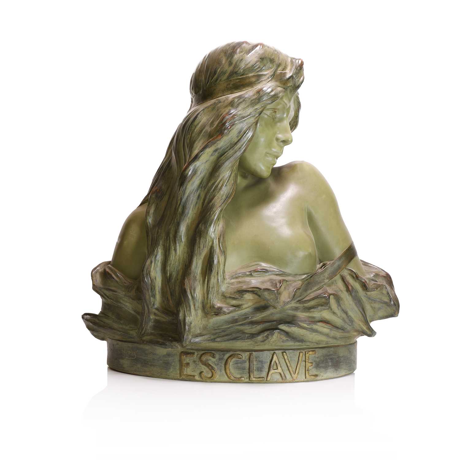 Lot 156 - A French patinated terracotta bust
