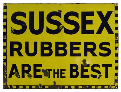 Lot 290 - A 'Sussex Rubbers' enamel sign
